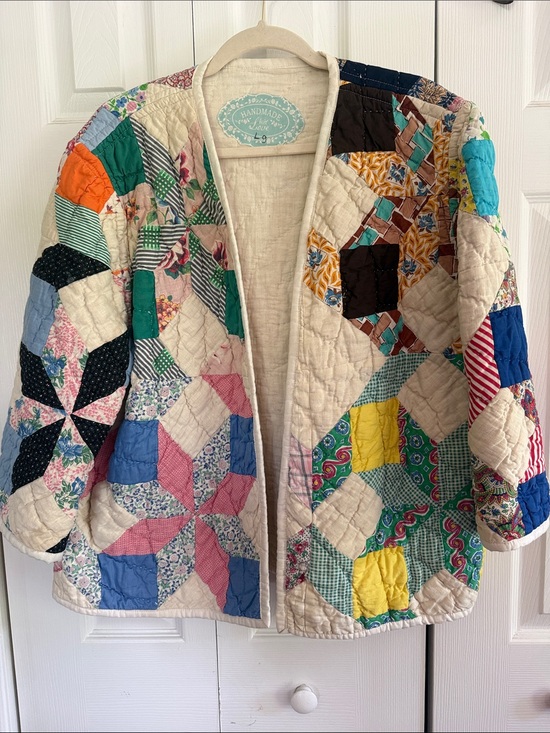 Handmade Jackets & Blazers - Handmade Vintage Quilted Jacket